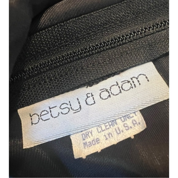 Betsy & Adam Black Mesh V Back Oversized Bow Rhinestone Occasion Party Dress - Picture 13 of 16